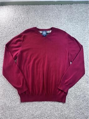 Cambridge Dry Goods Company Men's V-Neck Sweater XL Red
